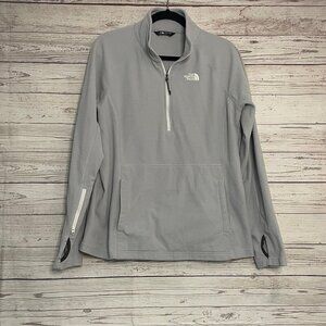 The North Face Grey Fleece 3/4 Zip‎ Pullover Sweatshirt Size XL